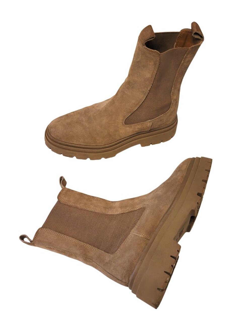 Zara Suede Lug Sole Chelsea Boot 38